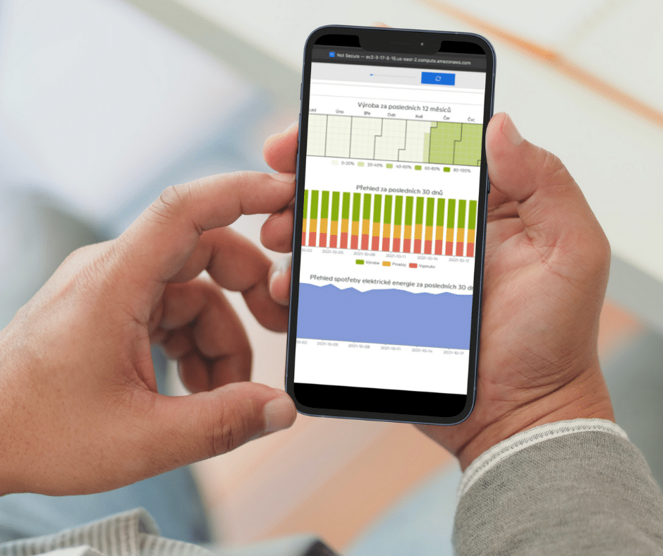 online monitoring strojů na mobilu